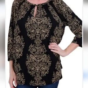 Lucky Brand Boho Keyhole Top